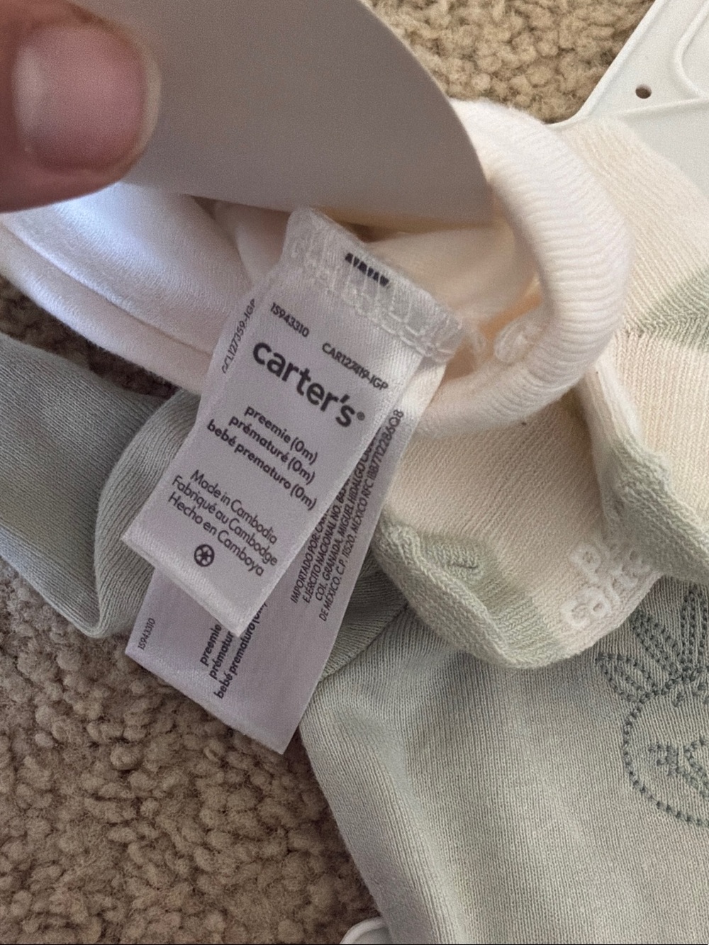 Baby 4-Piece Outfit Set in Mint and Cream - Picture 4 of 8